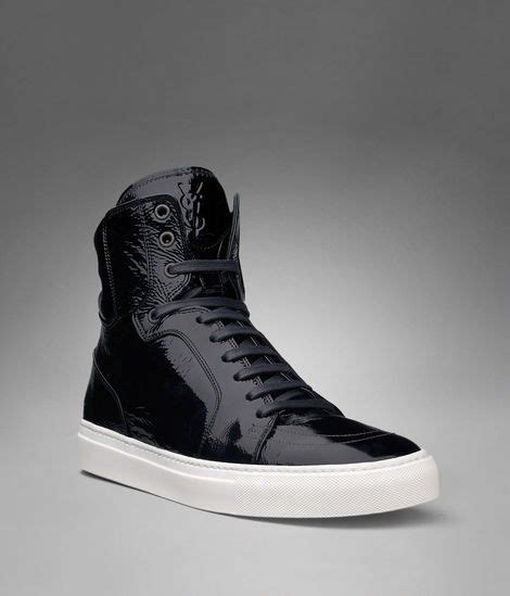 ysl malibu high top sneaker in black patent leather|Yves Saint Laurent Rive Gauche Malibu Sneakers .